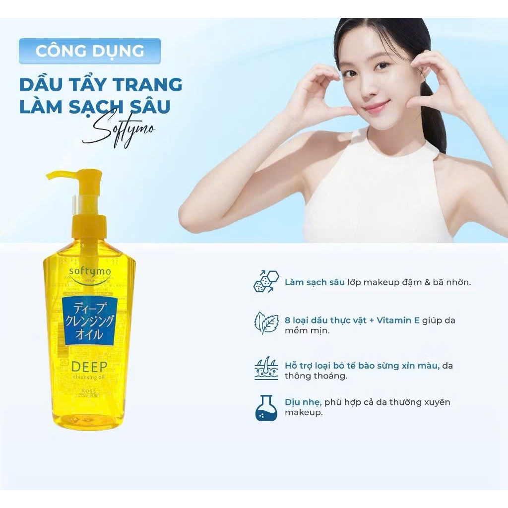 Dầu Tẩy Trang Kose Softymo Deep Cleansing Oil 240ml Dầu Tẩy Trang Kose Softymo Deep Cleansing Oil 240ml