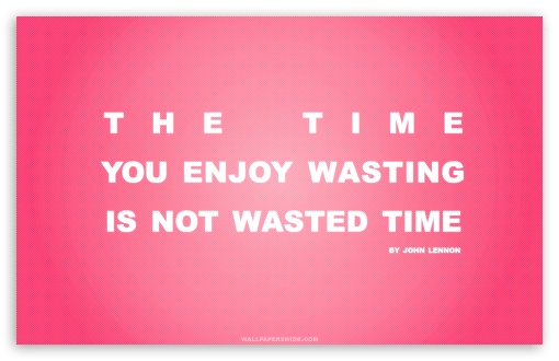 time_you_enjoy_wasting_is_not_wasted_time_quote_retro_pink