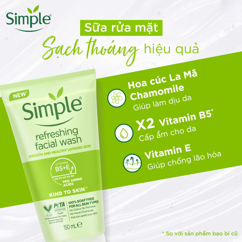 Sữa Rửa Mặt Simple Kind to Skin Refreshing Facial Wash Sữa Rửa Mặt Simple Kind to Skin Refreshing Facial Wash