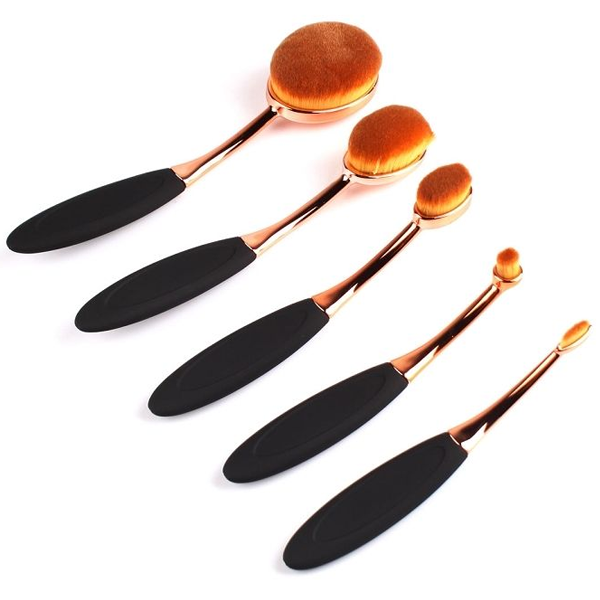 Cọ Oval 5 cây Vàng Hồng My Makeup Brush Set - 5 Piece Rose Gold Oval Brush Set. co-ban-chai-oval-5-cay-my-makeup-brush-set-piece-rose-gold-oval-brush-set