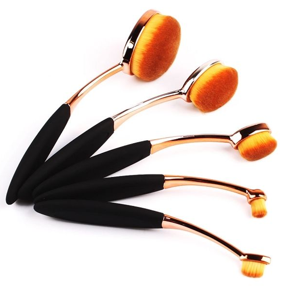 Cọ Oval 5 cây Vàng Hồng My Makeup Brush Set - 5 Piece Rose Gold Oval Brush Set. co-ban-chai-oval-5-cay-my-makeup-brush-set-piece-rose-gold-oval-brush-set