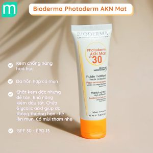 Kem Chống Nắng Bioderma Photoderm AKN Mat SPF 30 40ml Kem Chống Nắng Bioderma Photoderm AKN Mat SPF 30 40ml