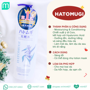 Nước Hoa Hồng Hatomugi Moisturizing & Conditioning