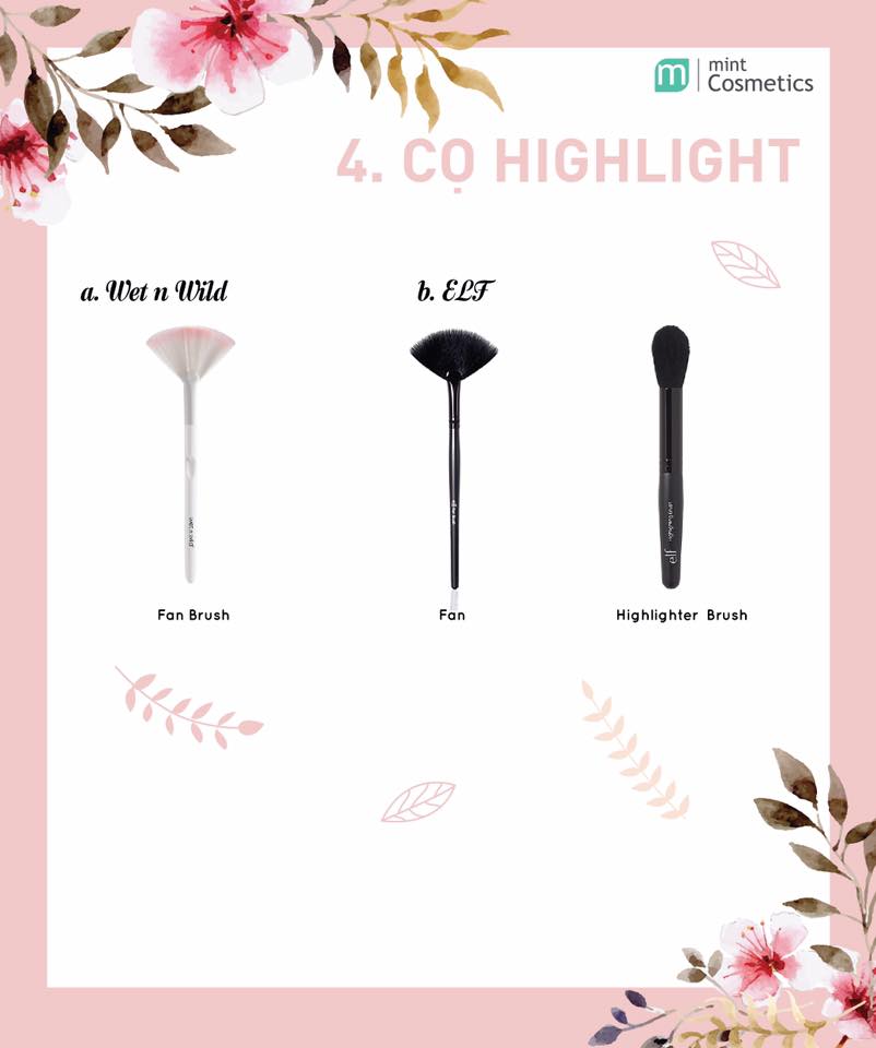 [KIẾN THỨC MAKEUP] - Cọ trang điểm Cơ Bản cho Gương Mặt