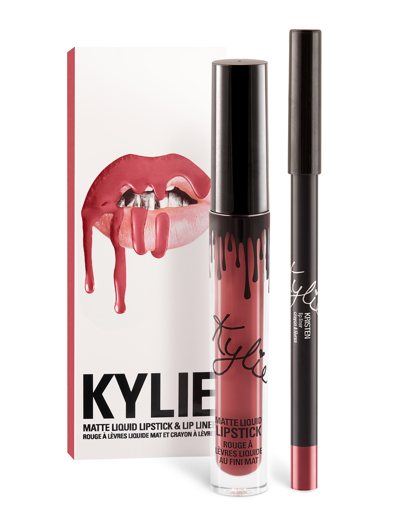 Set Son Kem KYLIE JENNER Matte Liquid Lipstick + Chì kẻ viền môi Lip Liner - Kristen K kylie-jenner-kristen-k-lip-kit--2