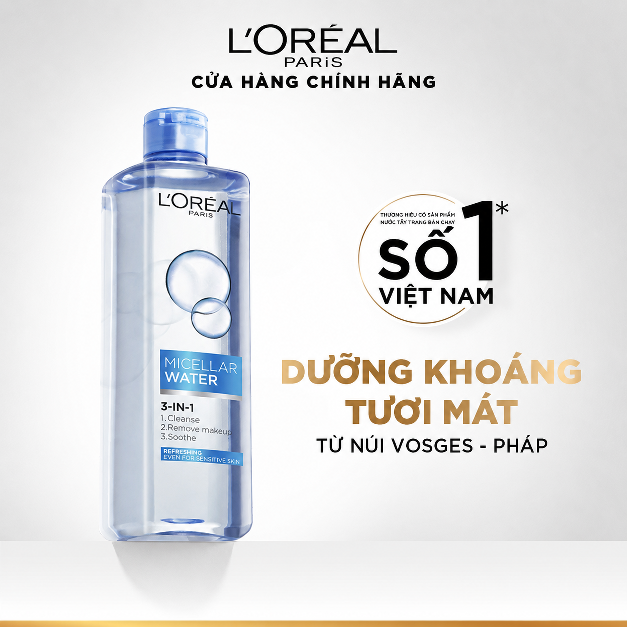 Nước Tẩy Trang Loreal Tươi Mát 3-in-1 Micellar Water Nước Tẩy Trang Loreal Tươi Mát 3-in-1 Micellar Water