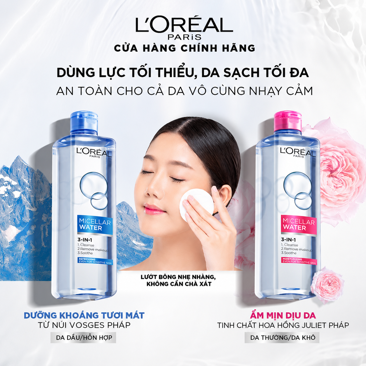 Nước Tẩy Trang Loreal Tươi Mát 3-in-1 Micellar Water Nước Tẩy Trang Loreal Tươi Mát 3-in-1 Micellar Water