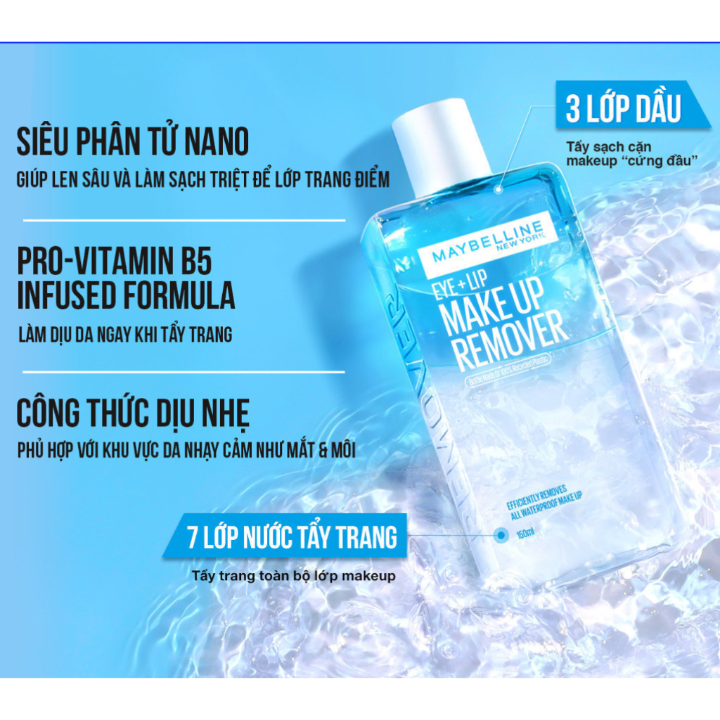 Tẩy Trang Mắt Môi Maybelline Makeup Remover Eye And Lip 150ml Tẩy Trang Mắt Môi Maybelline Makeup Remover Eye And Lip 150ml