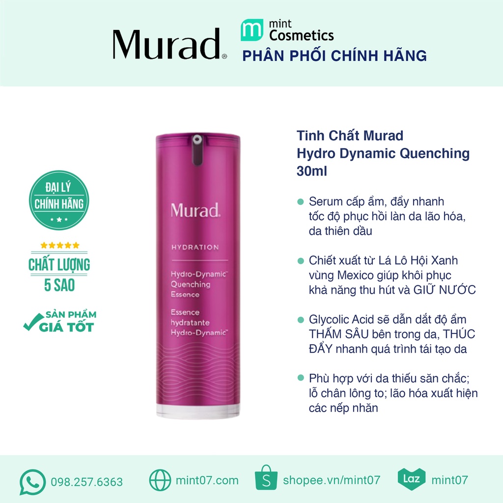 Tinh Chất Murad Hydro Dynamic Quenching Essence 30ml Tinh Chất Murad Hydro Dynamic Quenching Essence 30ml - Ảnh 3