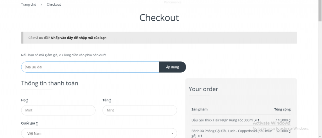 Đặt Hàng Trên Website mint07.com