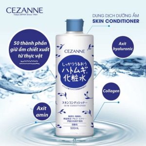 Nước Hoa Hồng Dưỡng Ẩm Cezanne Skin Conditioner Xanh 500ml