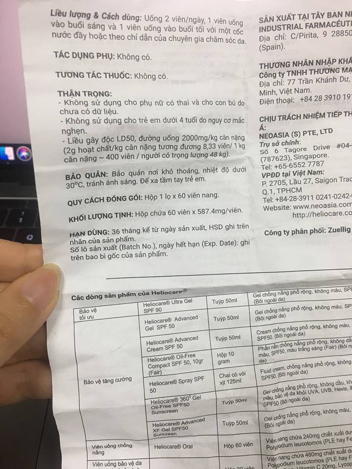 Review Viên Uống Trắng Da Helio Care