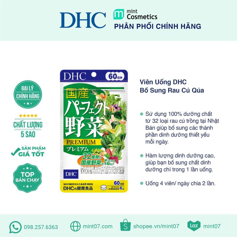 Viên uống rau củ DHC Perfect Vegetable