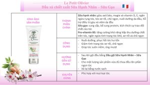Dầu Xả Le Petit Olivier Amande Douce & Creme de Riz