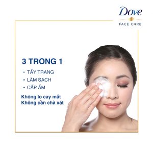 Sữa Rửa Mặt Tạo Bọt Dove 3 trong 1 kiêm Tẩy Trang, Dưỡng Ẩm