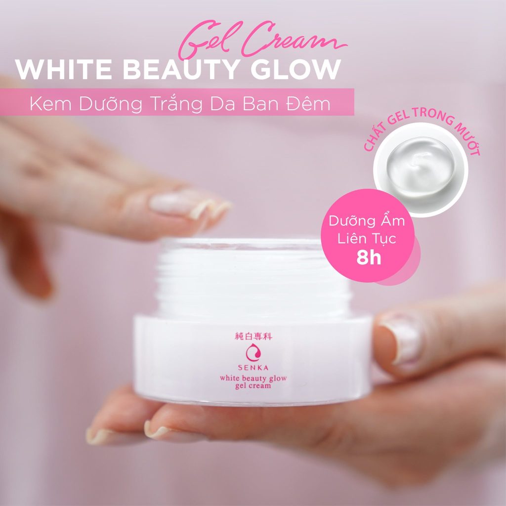 Kem Dưỡng Trắng Da Ban Đêm Senka White Beauty Glow Gel Cream