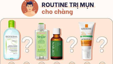 Routine trị mụn cho chàng