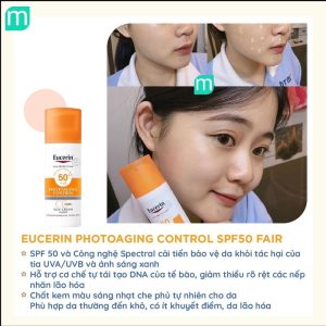 Kem Chống Nắng Eucerin Photoaging Control SPF50 Fair Tinted