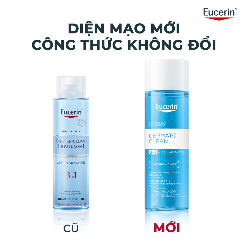 Nước Tẩy Trang Dịu Nhẹ Cho Da Nhạy Cảm Eucerin DermatoClean Micellar Water 3 In 1 400ml Nước Tẩy Trang Dịu Nhẹ Cho Da Nhạy Cảm Eucerin DermatoClean Micellar Water 3 In 1 400ml