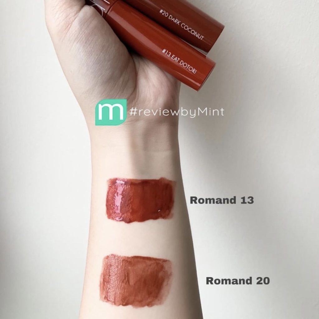 So sánh 2 màu son hot nhất dòng Romand Juicy Lasting Tint