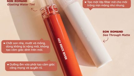 So sánh Romand See Through Matte VS Romand Glasting Water Tint