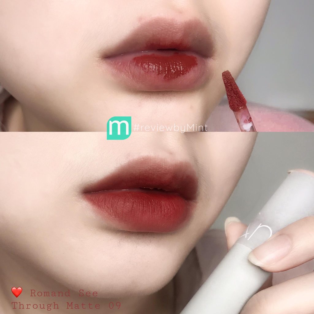 So sánh Romand See Through Matte VS Romand Glasting Water Tint