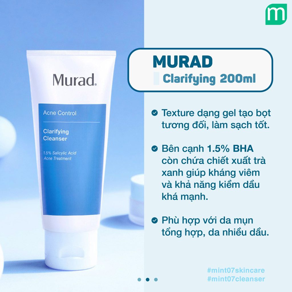 7 chai sữa rửa mặt chứa BHA dành cho da dầu mụn