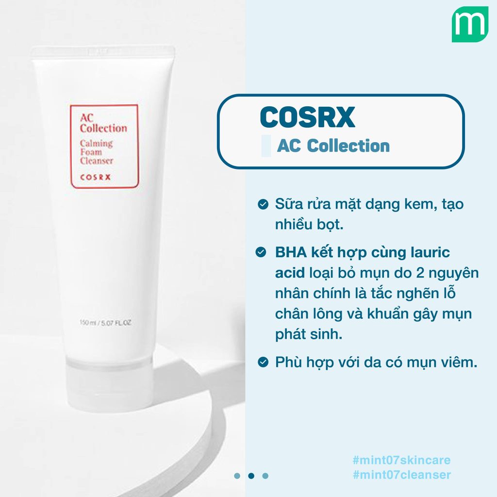 7 chai sữa rửa mặt chứa BHA dành cho da dầu mụn