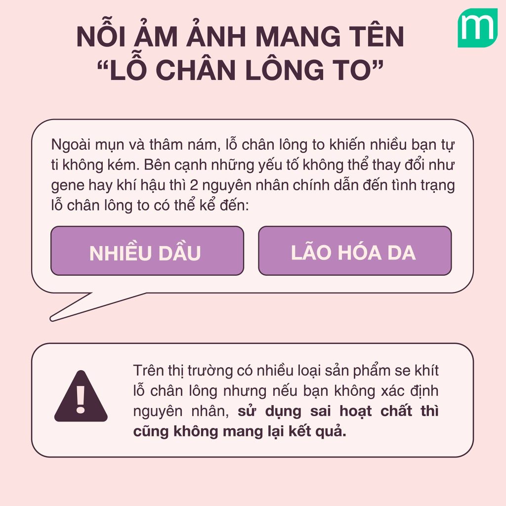 Xử lí lỗ chân lông to cho từng vấn đề da