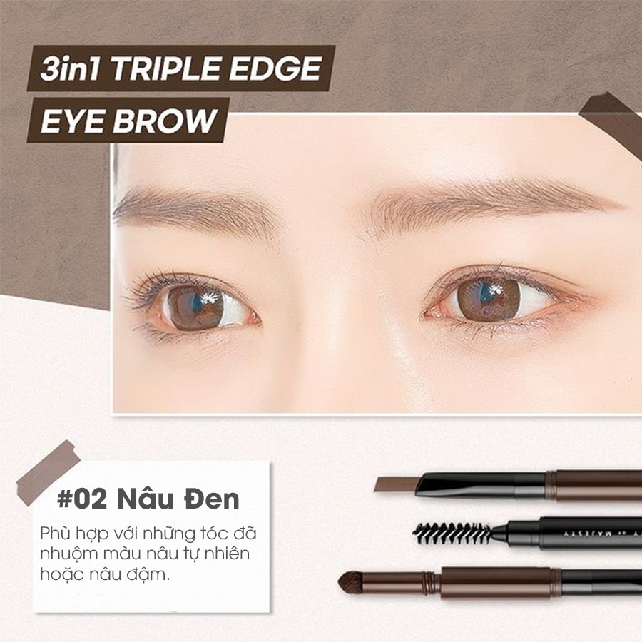 Chì Kẻ Mày Bom 3in1 Triple Edge Eyebrow Chì Kẻ Mày Bom 3in1 Triple Edge Eyebrow