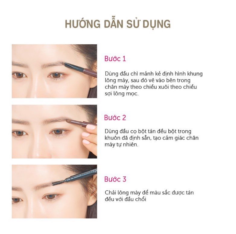 Chì Kẻ Mày Bom 3in1 Triple Edge Eyebrow Chì Kẻ Mày Bom 3in1 Triple Edge Eyebrow