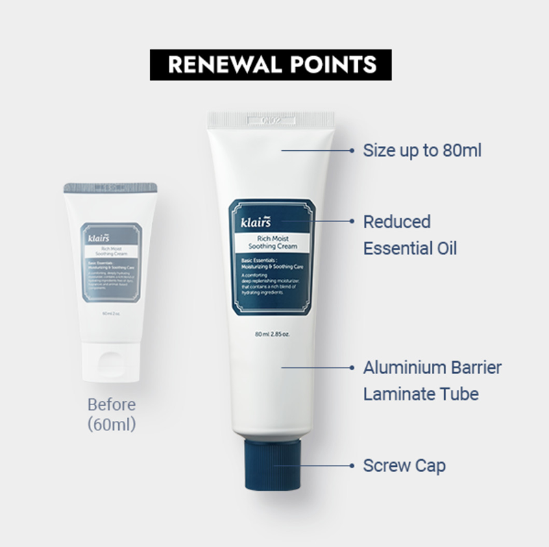 Kem dưỡng ẩm Klairs Rich Moist Soothing Cream 80ml