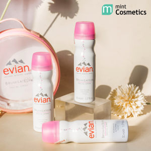 Set Evian Natural Mineral Water Facial Spray (3 chai 50ml + túi)