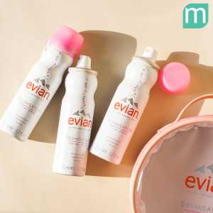Set Evian Natural Mineral Water Facial Spray (3 chai 50ml + túi)