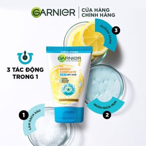 Sữa rửa mặt Garnier Bright Complete 3 in 1 Foam Anti Acne 90ml