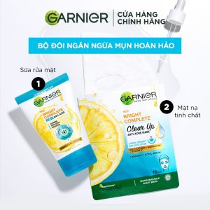 Sữa rửa mặt Garnier Bright Complete 3 in 1 Foam Anti Acne 90ml