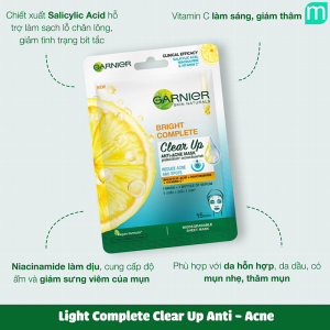 Mặt Nạ Giấy Garnier Light Complete Clear Up Anti-Acne