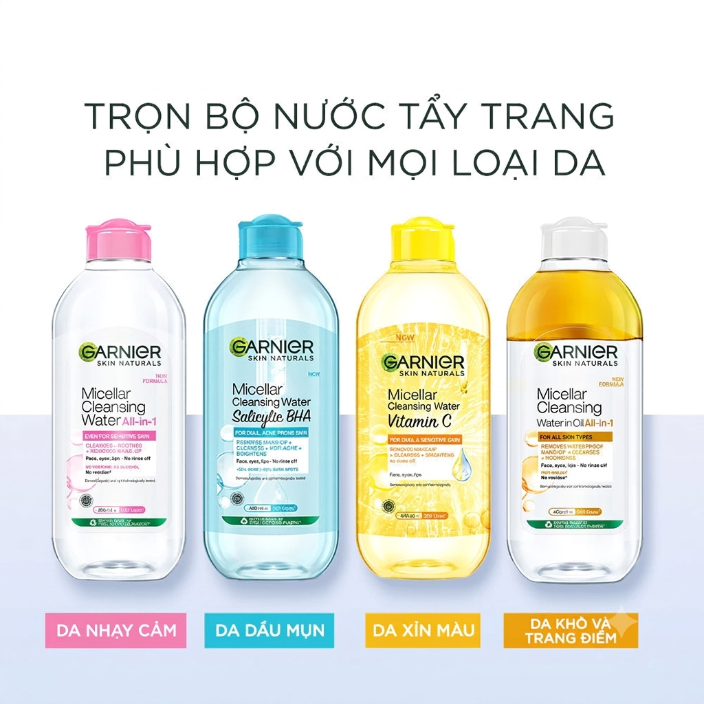 Tẩy trang Garnier Micellar Cleansing Water Vitamin C 400ml Tẩy trang Garnier Micellar Cleansing Water Vitamin C 400ml