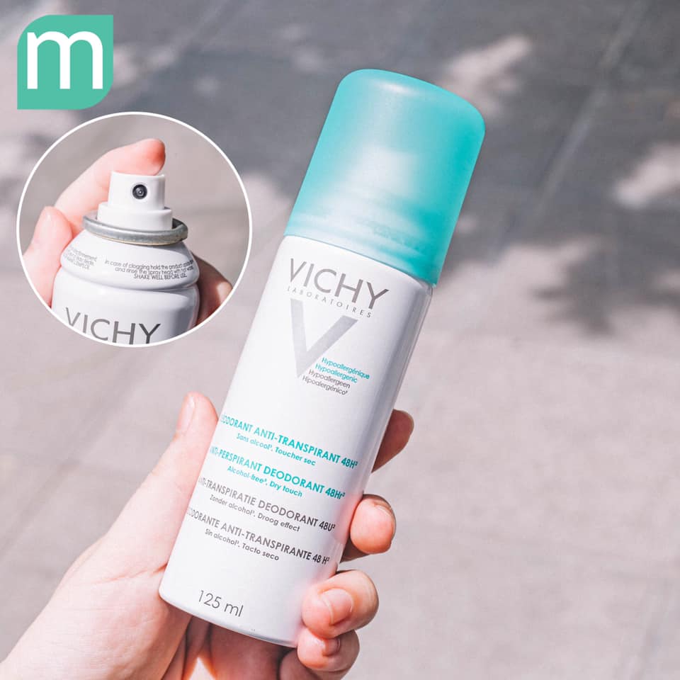 Xịt Khử Mùi Vichy Desodorant Anti-Transpirant 48h 125ml Xịt Khử Mùi Vichy Desodorant Anti-Transpirant 48h 125ml - Ảnh 2