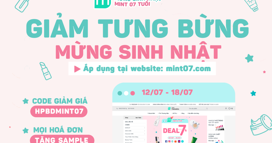 Mừng Mint 7 tuổi - Ai cũng có quà tại website mint07