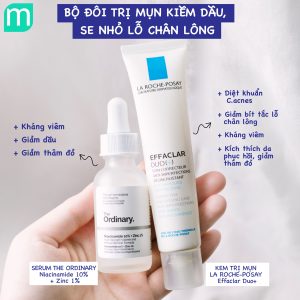 Bộ đôi kiềm dầu, trị mụn và se nhỏ lỗ chân lông