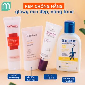 Top Kem Chống Nắng Glowy Mịn Đẹp Nâng Tông