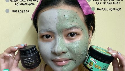 So sánh mặt nạ đất sét Innisfree VS I’m The Real Shrek