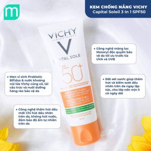 Kem Chống Nắng Vichy Capital Soleil Mattifying 3 In 1 SPF 50 50ml