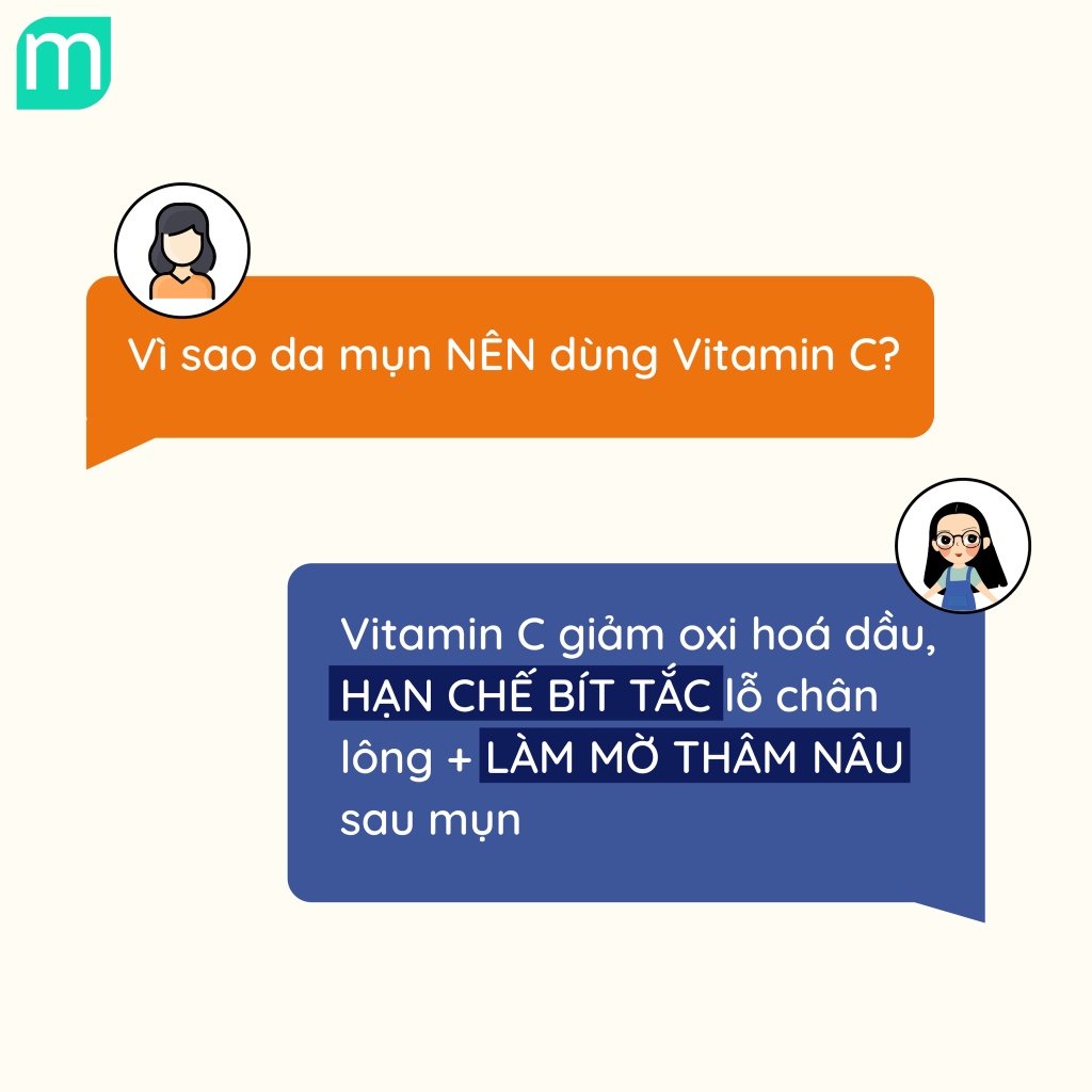 Chuyện Dùng Vitamin C Cho Da Mụn