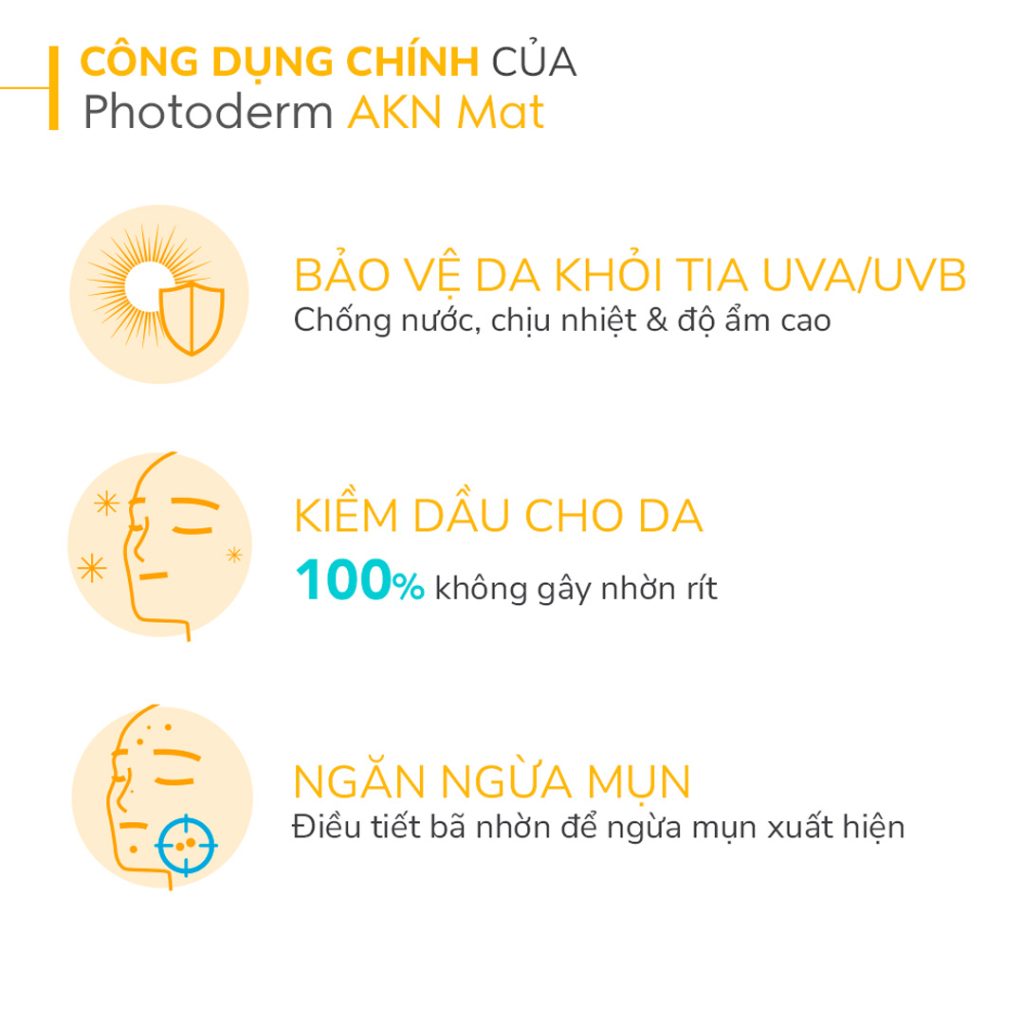 Kem Chống Nắng Bioderma AKN Mat Sun Active Defense SPF30 40ml