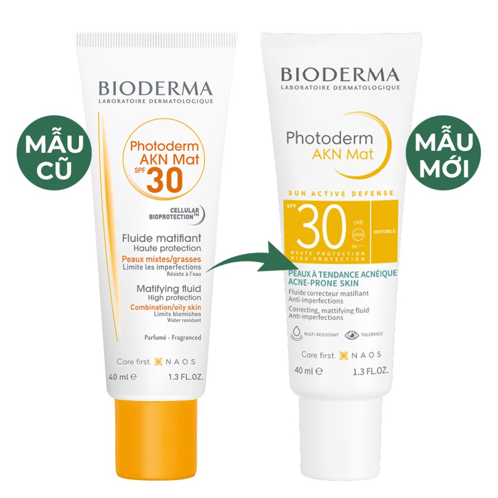 Kem Chống Nắng Bioderma AKN Mat Sun Active Defense SPF30 40ml