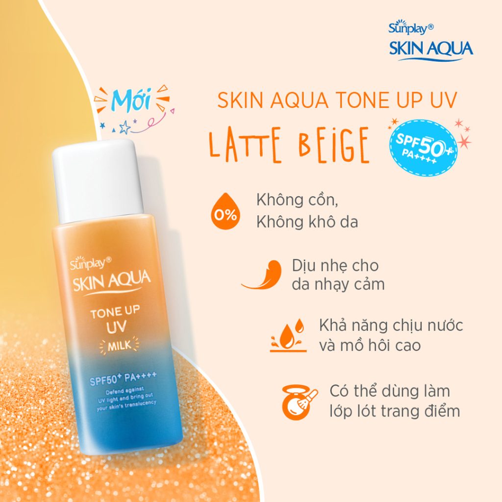 Sữa Chống Nắng Skin Aqua Tone Up UV Milk Latte Beige 50G (Cam)