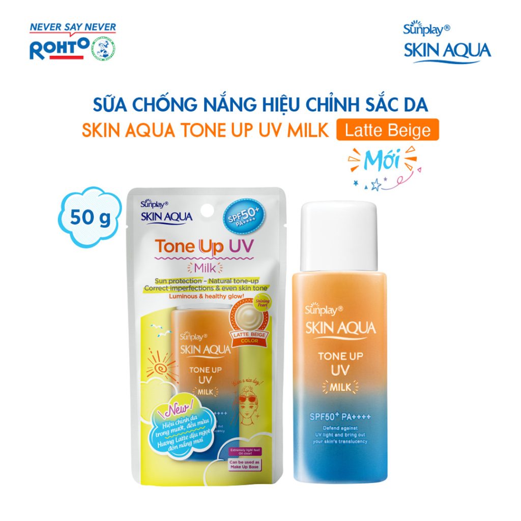 Sữa Chống Nắng Skin Aqua Tone Up UV Milk Latte Beige 50G (Cam)