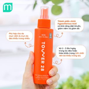 Xịt Ngừa Mụn Tower 28 SOS Daily Rescue Facial Spray